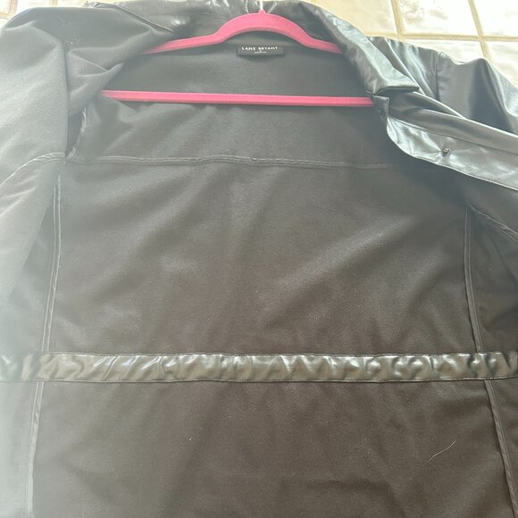 Lane Bryant Faux Leather Shirt Jacket | Black | Size 22 | Edgy Work-to-Weekend S - Picture 10 of 16